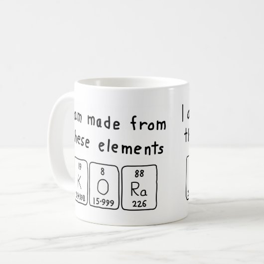 Kora Periodenname Tasse (Vorderseite Links)