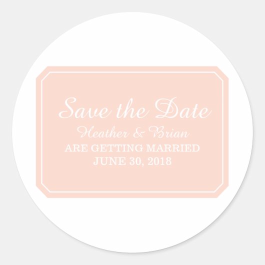Koral einfach elegant Save the Date Runder Aufkleber (Vorderseite)