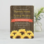 KORALE RUSTISCH-SUNFLOWER-WEDERINVITATION EINLADUNG (Stehend Vorderseite)