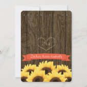 KORALE RUSTISCH-SUNFLOWER-WEDERINVITATION EINLADUNG (Rückseite)