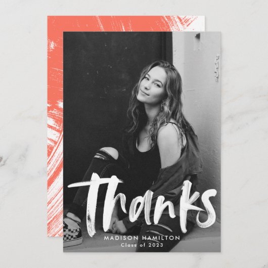 Koralle | Abstraktes Foto Abschluss Vielen Dank Dankeskarte (Vorne/Hinten)