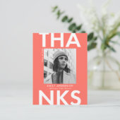 Koralle | Bold Foto Abschluss Vielen Dank Postkarte (Stehend Vorderseite)