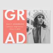 Koralle | Bold Grad Foto Abschluss Ankündigung (Vorderseite)