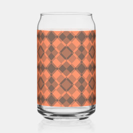 Koralle-Braun-Karo-Argyle-Muster Dosenglas