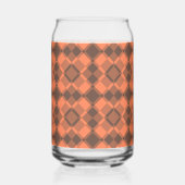 Koralle-Braun-Karo-Argyle-Muster Dosenglas (Links)
