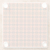 Koralle-Braun-Karo-Argyle-Muster Glasuntersetzer (Rückseite)