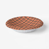 Koralle-Braun-Karo-Argyle-Muster Pappteller (Gewinkelt)