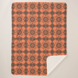 Koralle-Braun-Karo-Argyle-Muster Sherpadecke