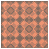 Koralle-Braun-Karo-Argyle-Muster Stoff (Nahaufnahme)