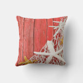 Koralle des Starfish-Filetarbeits-Strand-Holzes | Kissen (Rückseite)