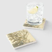 Koralle durch das Meer Steinuntersetzer (Seitenansicht)