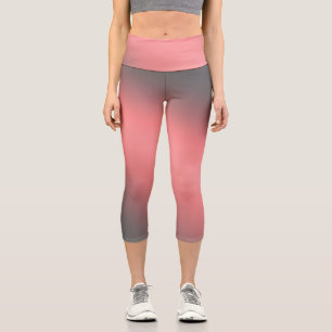Koralle Grau Mondlicht Ombre-Effekt Capri Leggings