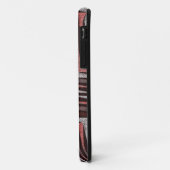 Koralle, graues, braunes Zickzackmuster. Case-Mate iPhone Hülle (Hinten/Links)