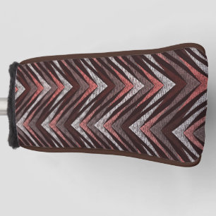 Koralle, graues, braunes Zickzackmuster. Golf Headcover