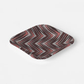 Koralle, graues, braunes Zickzackmuster. Pappteller (Gewinkelt)
