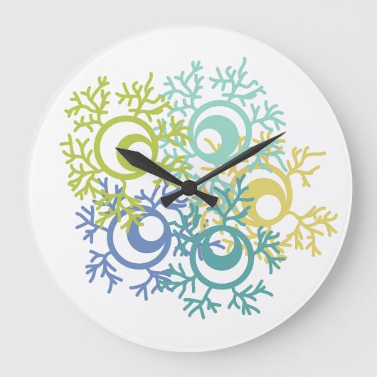 Koralle Große Wanduhr (Vorderseite)