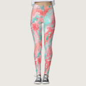 Koralle Minze Acryl Leggings (Vorderseite)