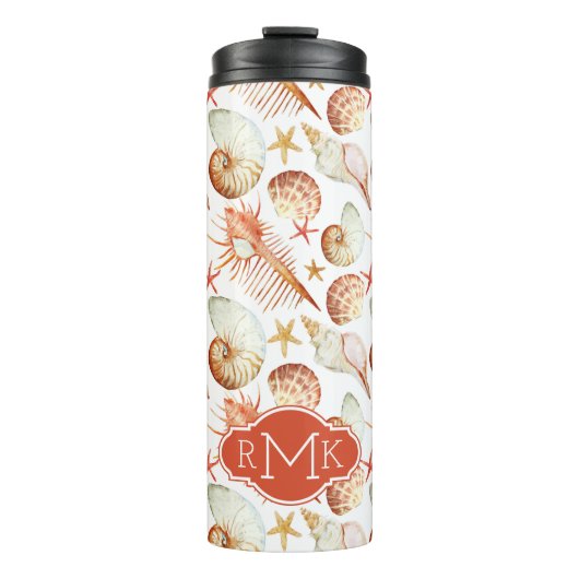 Koralle mit Monogramm des Muschel-u. Thermosbecher (Vorderseite)