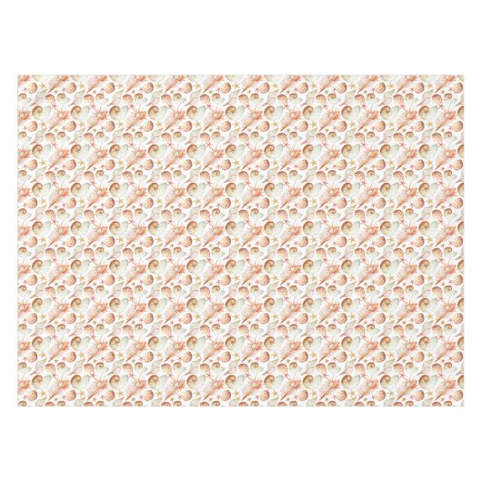 Koralle mit Muschel-und Krabben-Muster Tischdecke (Vorderseite (Horizontal))