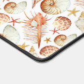 Koralle mit Muscheln- und Krebsmuster Schreibtischunterlage (Ecke)