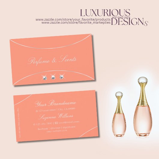 Koralle mit Perlsilber-Border-funkelnden Juwelen Visitenkarte