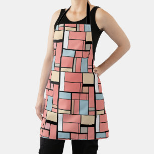 Koralle Mondrian Abstrakte Kunst Schürze