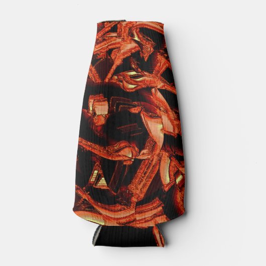 Koralle oder dunkler Lachs vernichtet, schwarzer H Flaschenkühler (Vorderseite)