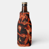 Koralle oder dunkler Lachs vernichtet, schwarzer H Flaschenkühler (Flaschenvorderseite)