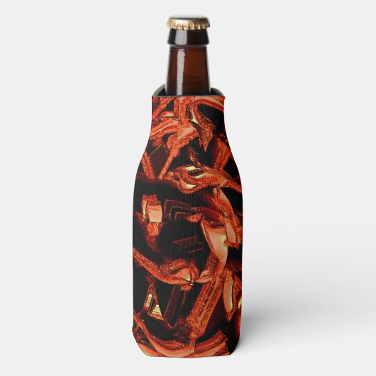 Koralle oder dunkler Lachs vernichtet, schwarzer H Flaschenkühler (Flaschenvorderseite)