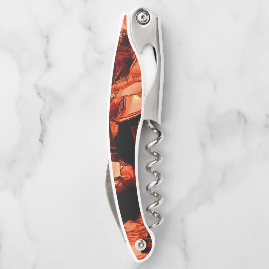 Koralle oder dunkler Lachs vernichtet, schwarzer H Kellnermesser (Rückseite)