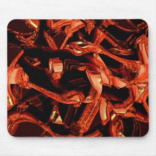 Koralle oder dunkler Lachs vernichtet, schwarzer H Mousepad (Vorne)