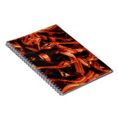 Koralle oder dunkler Lachs vernichtet, schwarzer H Notizblock (Rechte Seite)