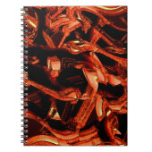 Koralle oder dunkler Lachs vernichtet, schwarzer H Notizblock (Vorderseite)