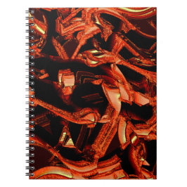 Koralle oder dunkler Lachs vernichtet, schwarzer H Notizblock