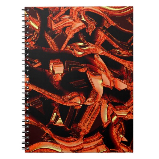 Koralle oder dunkler Lachs vernichtet, schwarzer H Notizblock (Vorderseite)