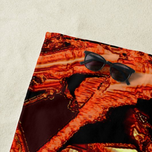 Koralle oder dunkler Lachs vernichtet, schwarzer H Strandtuch (Beispiel)