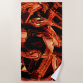 Koralle oder dunkler Lachs vernichtet, schwarzer H Strandtuch (Vorderseite)