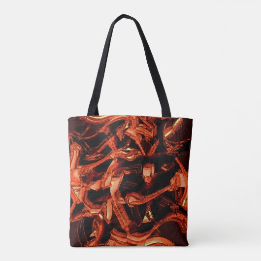 Koralle oder dunkler Lachs vernichtet, schwarzer H Tasche (Rückseite)