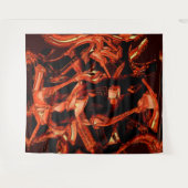 Koralle oder dunkler Lachs vernichtet, schwarzer H Wandteppich (Vorderseite (Horizontal))