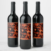 Koralle oder dunkler Lachs vernichtet, schwarzer H Weinetikett (Flaschen)