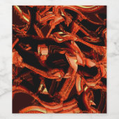 Koralle oder dunkler Lachs vernichtet, schwarzer H Weinetikett (Einzelnes Label)