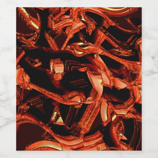 Koralle oder dunkler Lachs vernichtet, schwarzer H Weinetikett (Einzelnes Label)