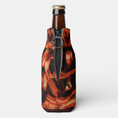 Koralle oder dunkler Lachs zerstört, schwarzer Hin Flaschenkühler (Flasche Rückseite)