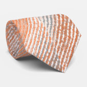 Koralle, orange, beige, graue Zigzag . Krawatte (Gerollt)