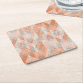 Koralle, orange, beige, graue Zigzag . Rechteckiger Pappuntersetzer (angewinkelt)