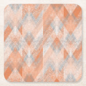 Koralle, orange, beige, graue Zigzag . Rechteckiger Pappuntersetzer (Vorderseite)