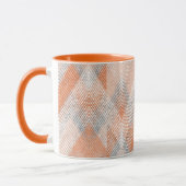 Koralle, orange, beige, graue Zigzag . Tasse (Links)