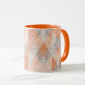 Koralle, orange, beige, graue Zigzag . Tasse (VorderseiteRechts)