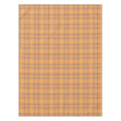 Koralle, orange, brauner Tartan kariert. Tischdecke (Vorderseite)