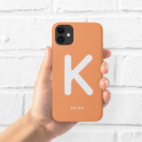 Koralle Orange Monogramm Handyhülle